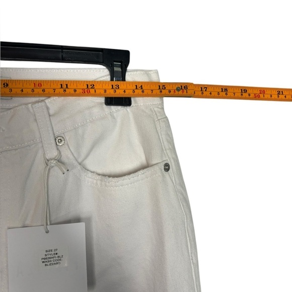 Pistola Presley Distressed High Rise Relaxed Roller Jean White 27 NWT - Picture 8 of 12